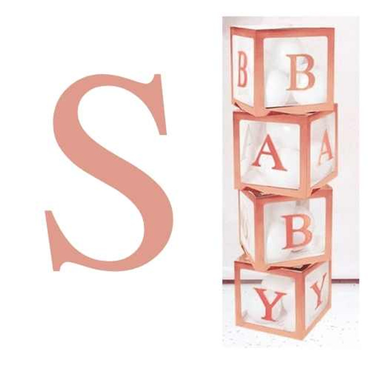Letter Stickers - S Rose Gold 2pk