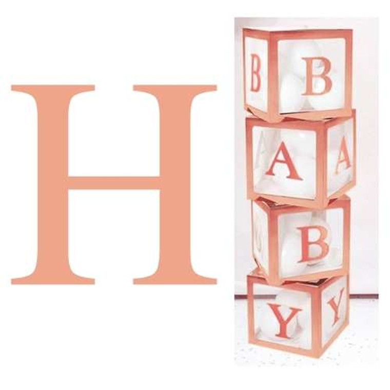 Letter Stickers - H Rose Gold 2pk