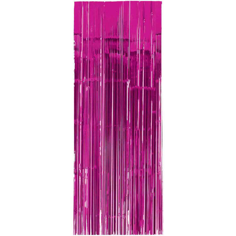 Hot Pink Metallic Foil Curtain