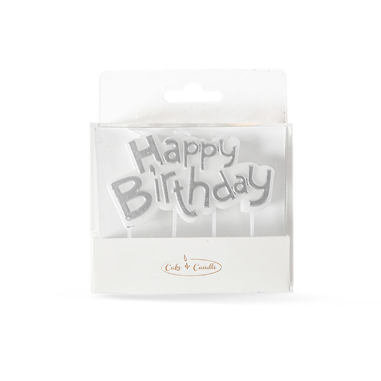 Happy Birthday Candle - Silver