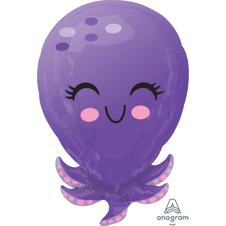 Purple Octopus Mini Supershape Balloon - 35x53cm