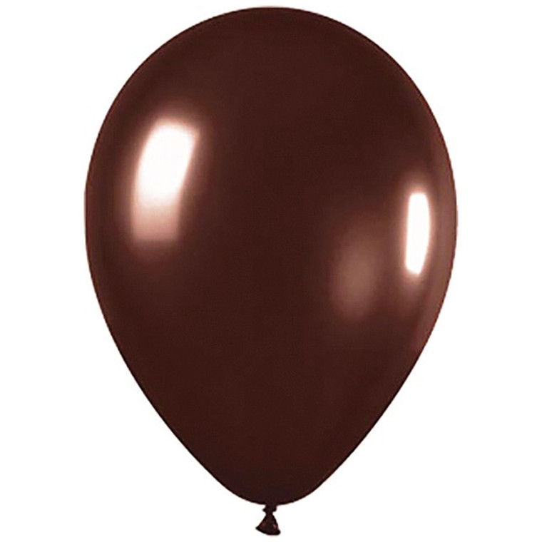 30cm Latex Balloons Shimmer Chocolate 100pk