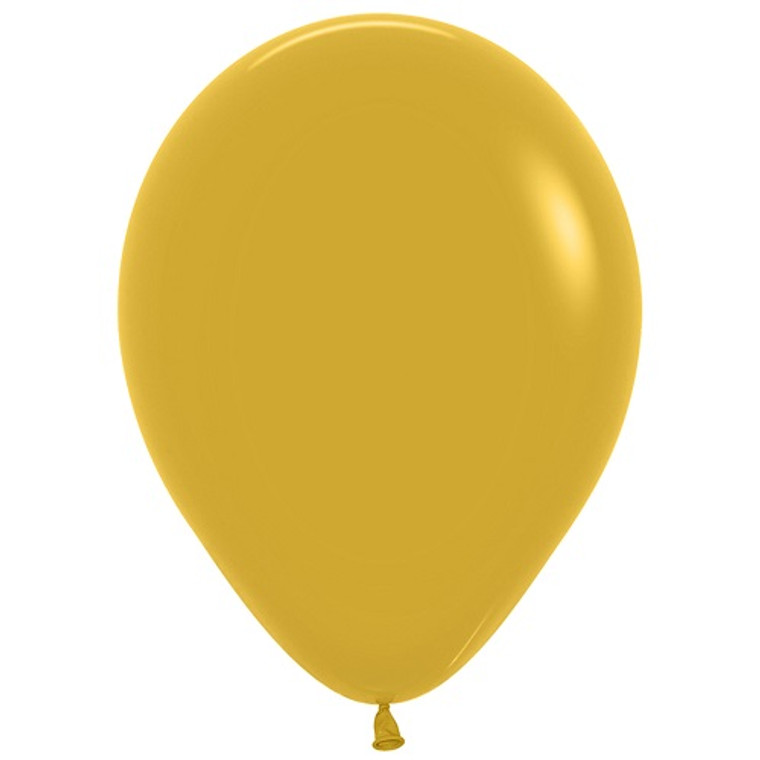 30cm Latex Balloons Matte Mustard 100pk