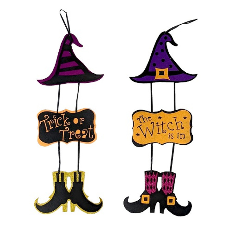 Hanging Witch Trick Or Treat Sign