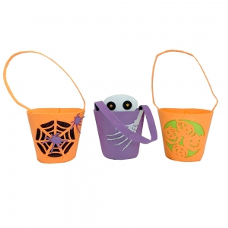 HALLOWEEN FELT LOOT BUCKETS, 14X17cm