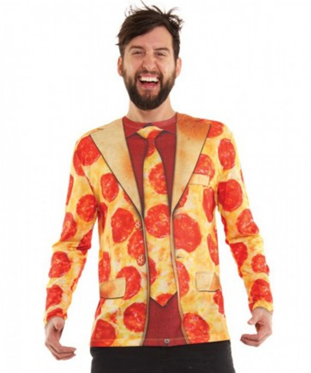 Faux Real Pizza Suit Long Sleeve Large