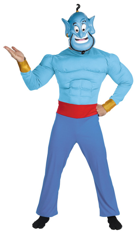 GENIE MUSCLE CHEST ADULT COSTUME - ALADDIN