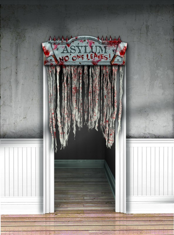 Chop Shop Bloody Doorway Curtain Cardboard w/Fabric Attachment