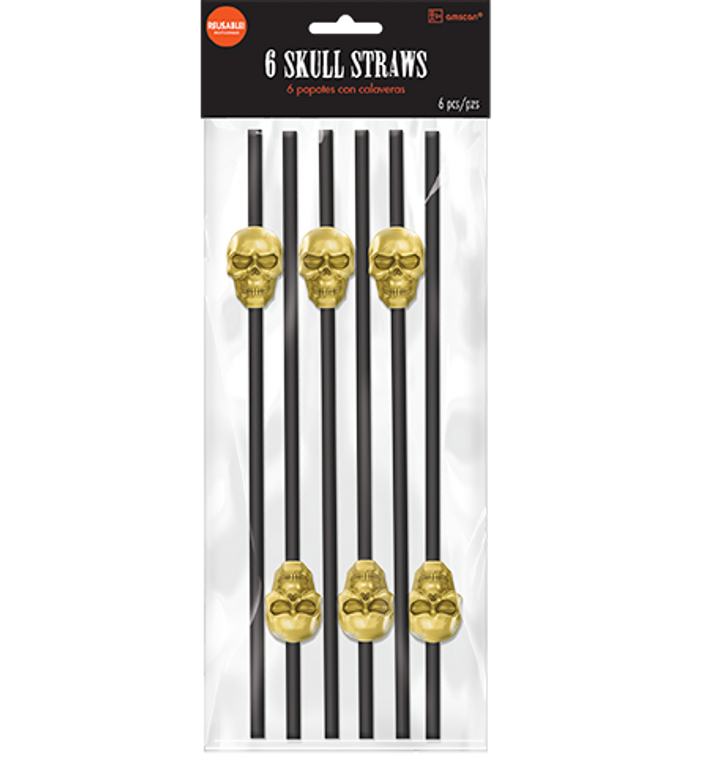 Skull Reusable Plastic Straws