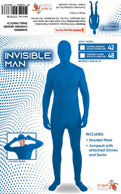 INVISIBLE MAN - BLUE STANDARD SIZE