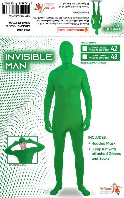 INVISIBLE MAN - GREEN STANDARD SIZE