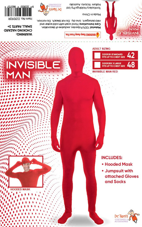 INVISIBLE MAN - RED XL