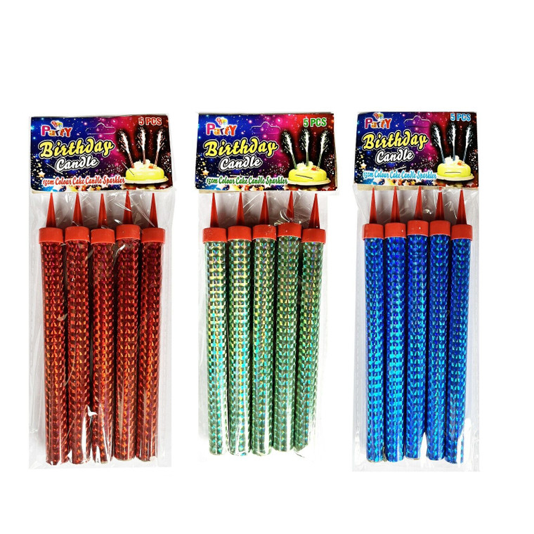 15cm Colourful Cake Candle Sparklers PK5