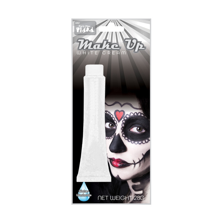 28g WHITE FACE PAINT IN TUBE ON COLOUR CARD