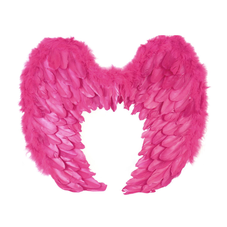 HOT PINK CURVED FEATHER WINGS