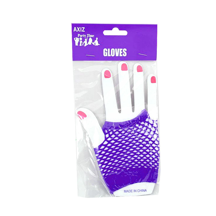 PURPLE FISH NET GLOVES