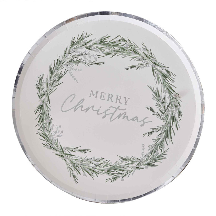 Silver Glitter Paper Plates