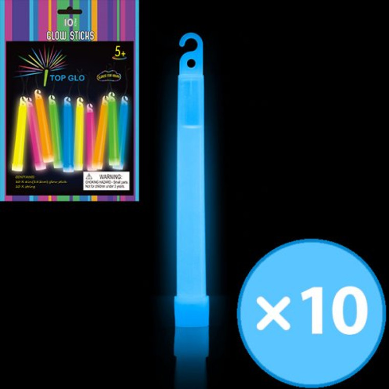 Glow Light Stick on String 6in 15cm Blue P10