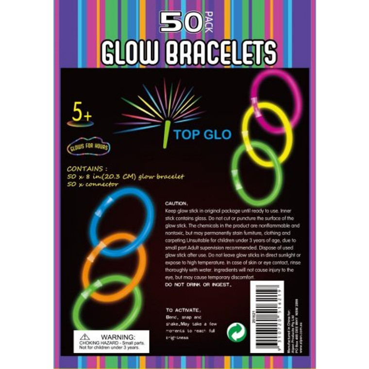 Glow Bracelets 8in 20cm Tube 50