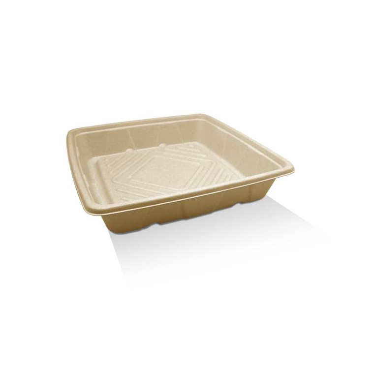 Unbleached Sugarcane Platter 10" With Lid