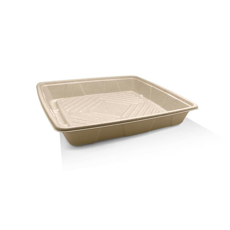 Unbleached Sugarcane Platter 12"  With Lid