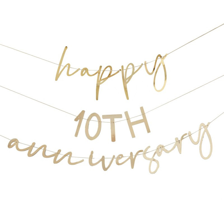 Anniversary Bunting Customisable Year Anniversary Gold 2m