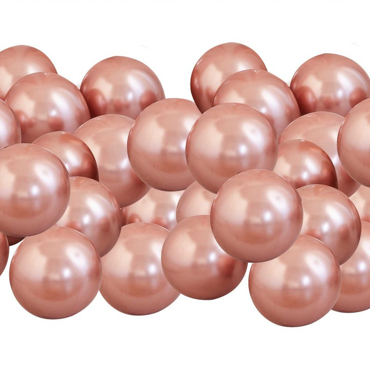 Rose Gold Chrome Balloon Mosaic Balloon Pack of 40 x 5"