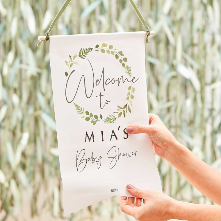 Botanical Baby Baby Shower Customisable Welcome Sign 40cm H x 25cm