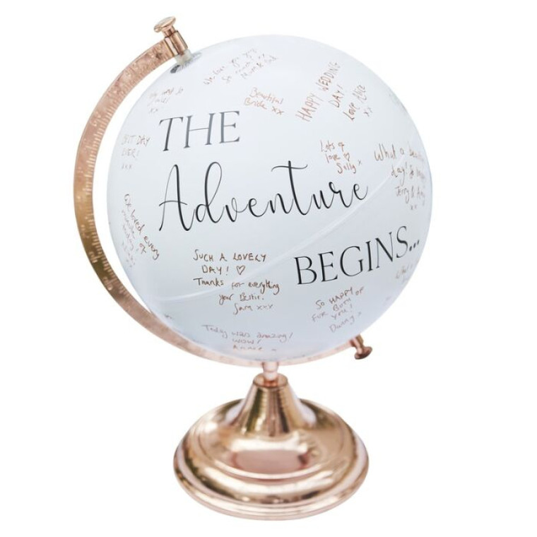 Botanical Wedding Guest Book Globe 39.5cm (H) x 28cm (W)