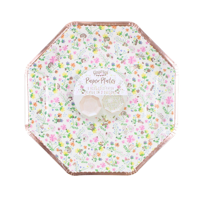 Ditsy Floral Paper Plates 9in/23cm PK8