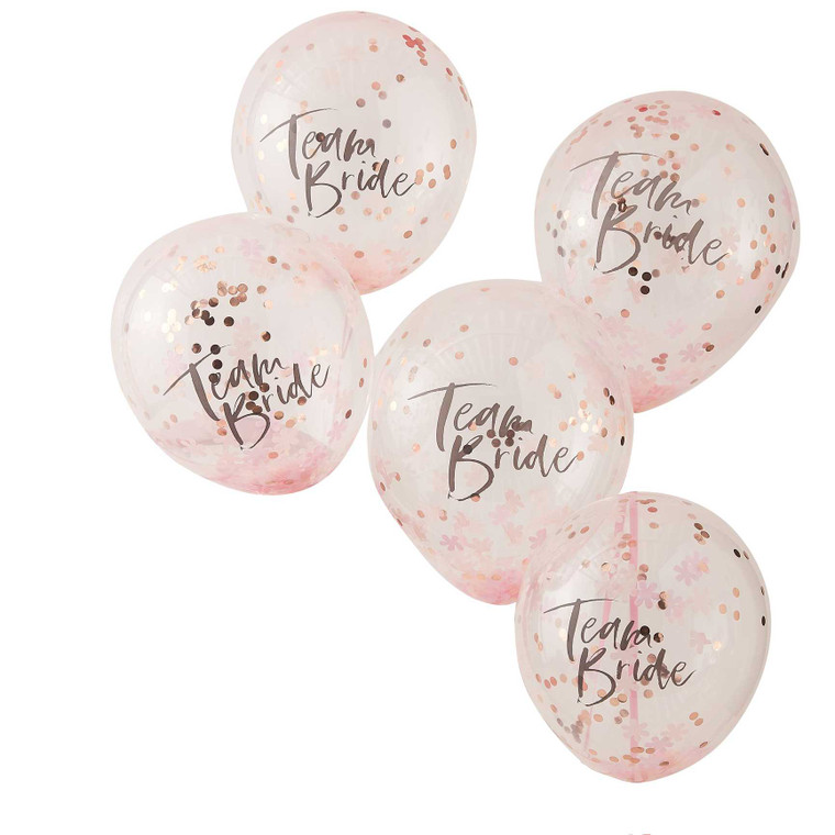 Floral Hen Party Confetti 30cm Balloons Team Bride PK5