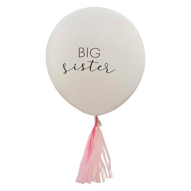 Hello Baby Balloon Big Sister White 18" PK1