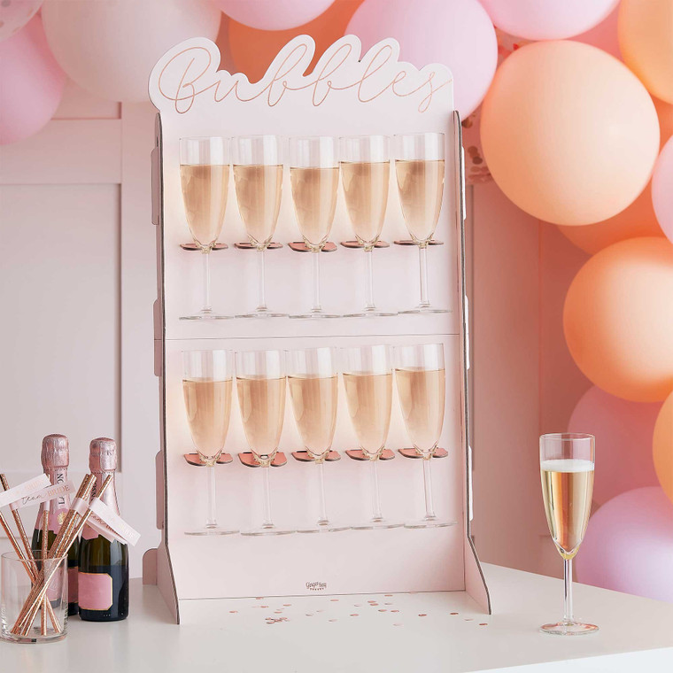 ROSE GOLD FOILED & BLUSH PROSECCO WALL 69CM