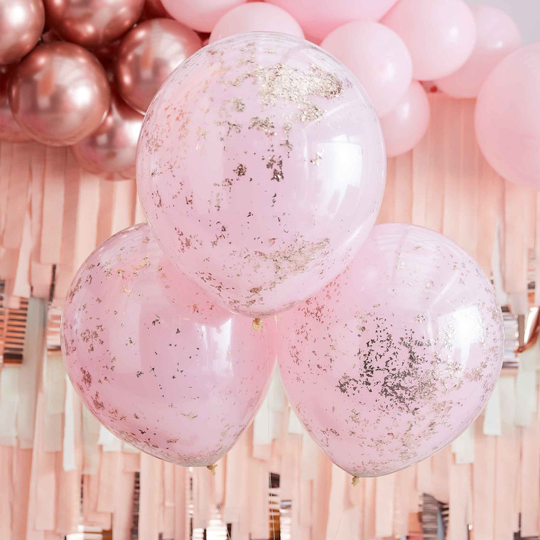 Mix It Up Balloons Double Stuffed Pink & Rose Gold PK3