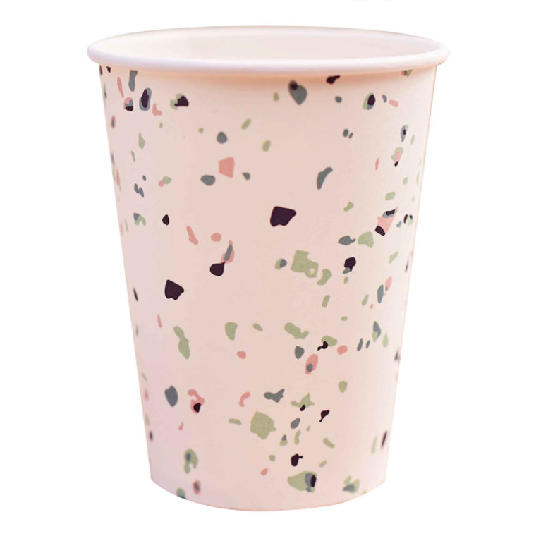 Mix It Up 9oz/266ml Paper Cups Terrazzo PK8