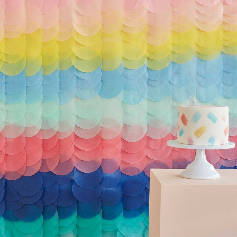 Mix It Up Backdrop Tissue Paper Discs Brights 200cm (H) x 200cm (W) x 0.5cm (D)