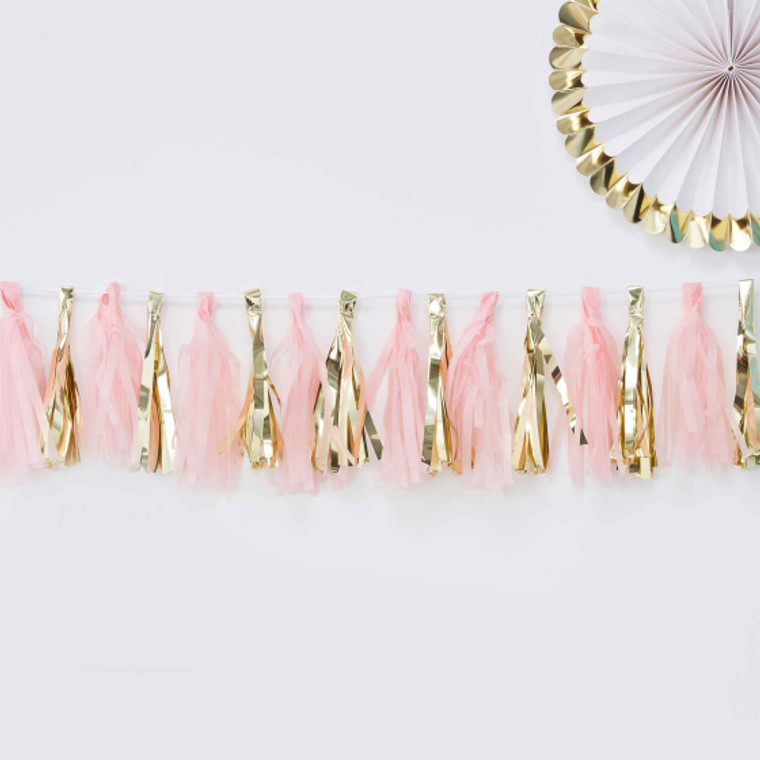 Oh Baby! Tassel Garland Pink & Gold 2m