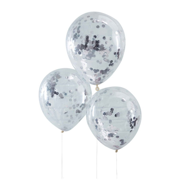 Pick & Mix Balloons Confetti Silver PK5