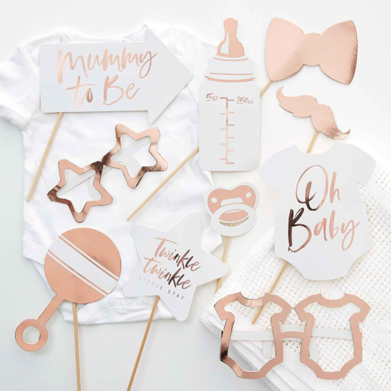 Twinkle Twinkle Rose Gold Baby Shower Photo Booth Props PK10