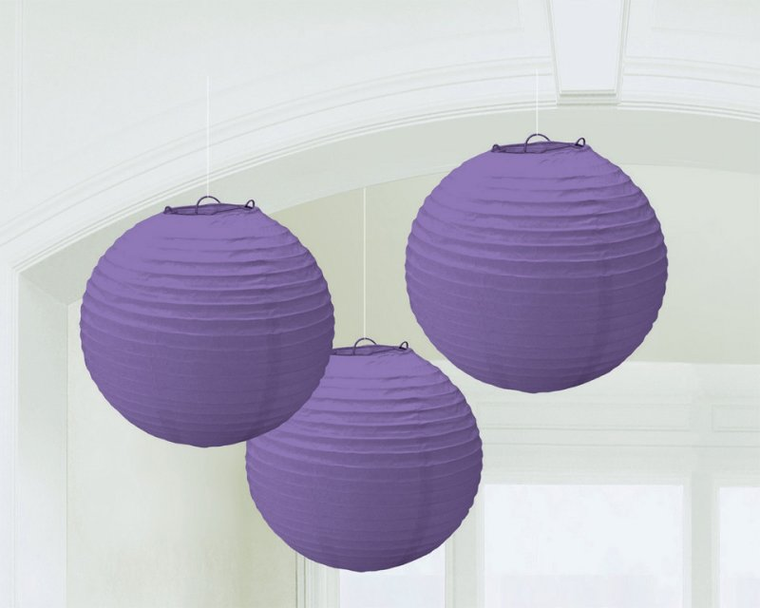 Purple Paper Lanterns 3pk