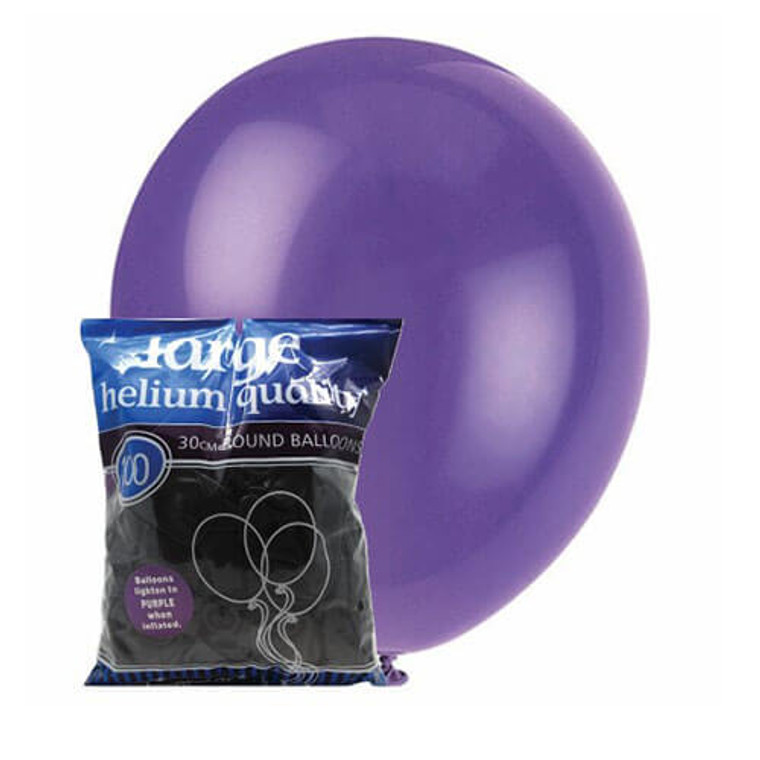 30cm Latex Balloons - Decorator Purple (100 Pack)