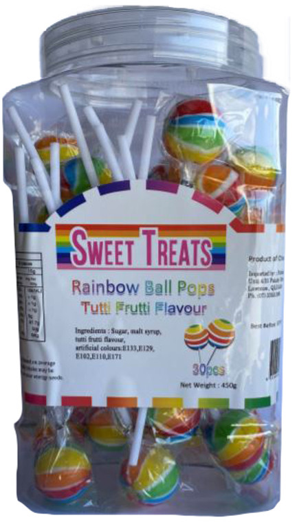 Rainbow Ball Lollipops 360g Pk24