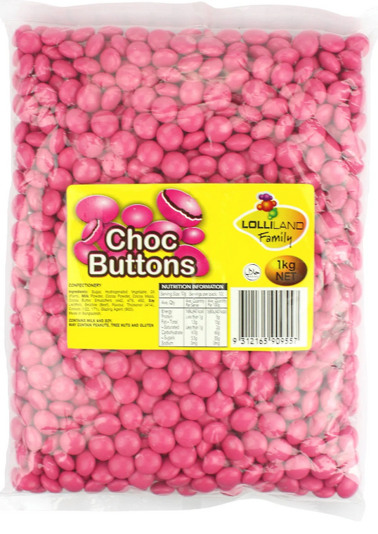 Pink Choc Buttons - 1kg