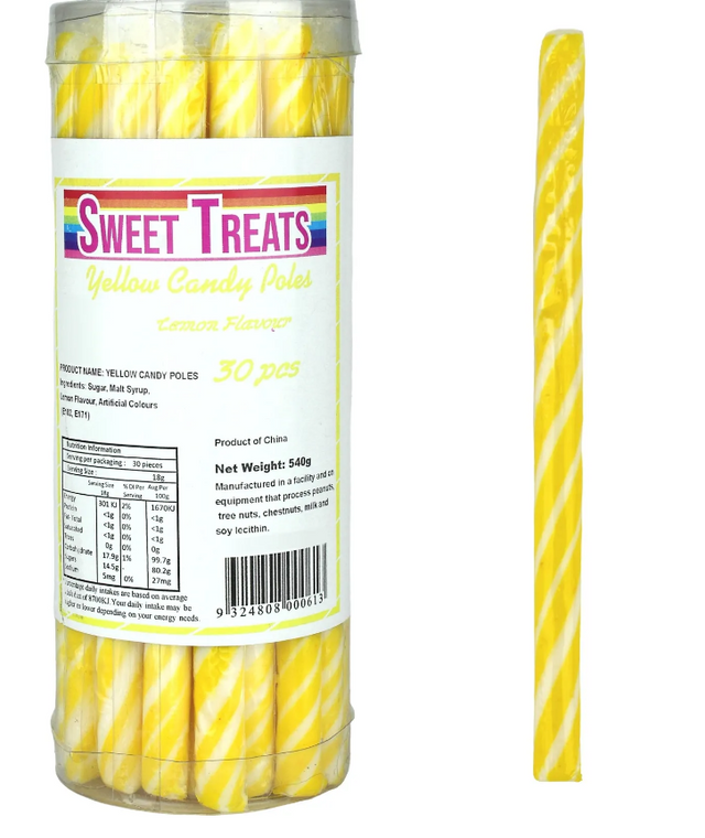 Yellow Candy Poles - 30pcs x 18g