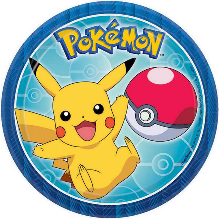 Pokemon Core 17cm Round Paper Plates