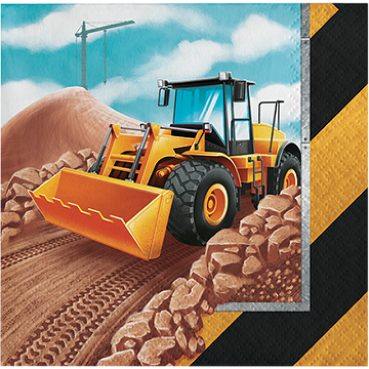 Big Dig Construction Beverage Napkins PK16