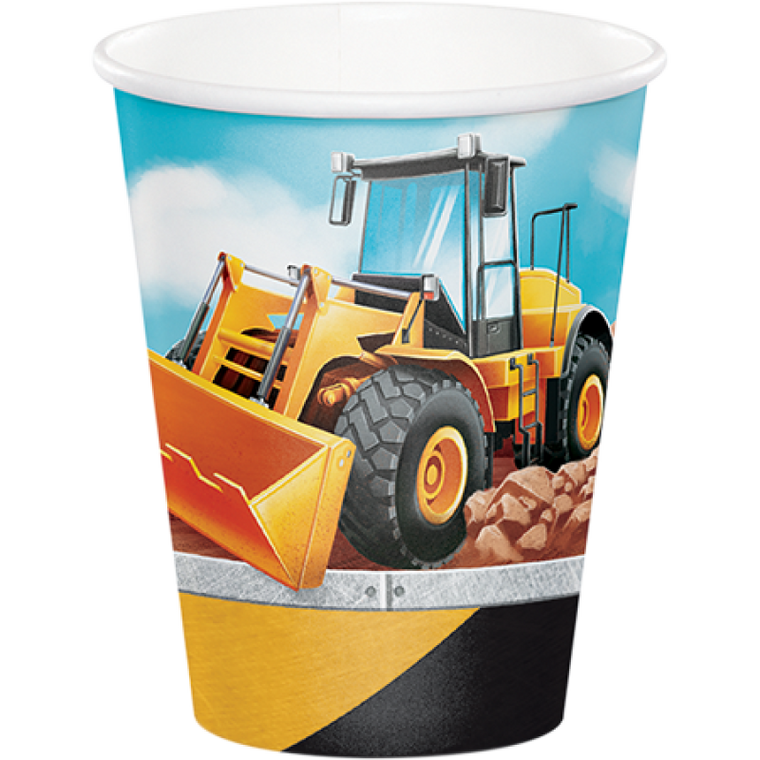 Big Dig Construction Cups Paper 266ml PK8