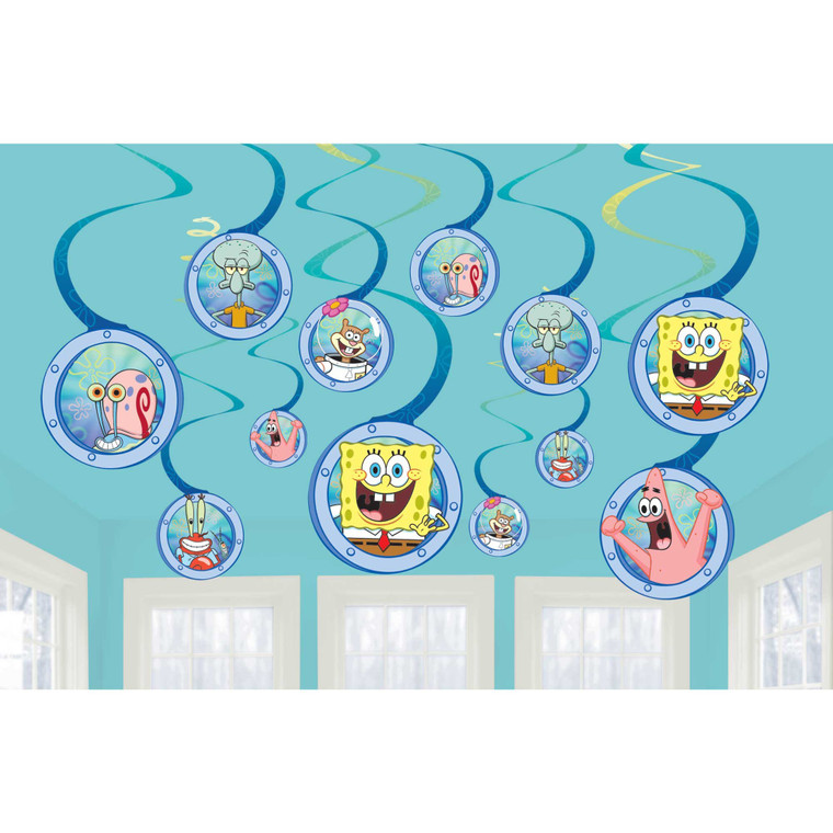 SpongeBob Spiral Swirls Hanging Decorations pk12