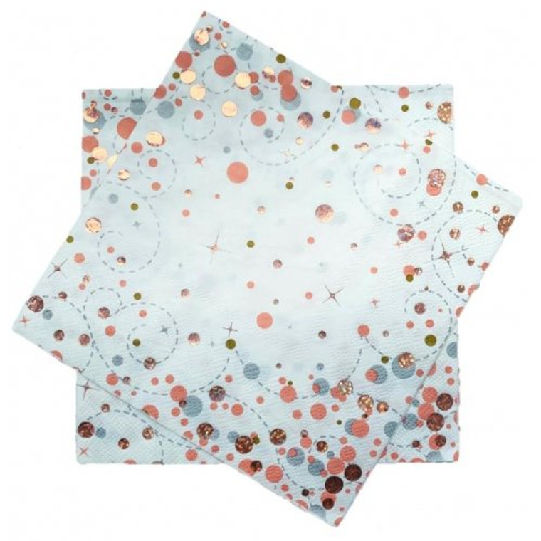 Sparkling Fizz Rose Gold Napkinin P16 16.5cm x 16.5cm (33cm x 33cm unfolded)