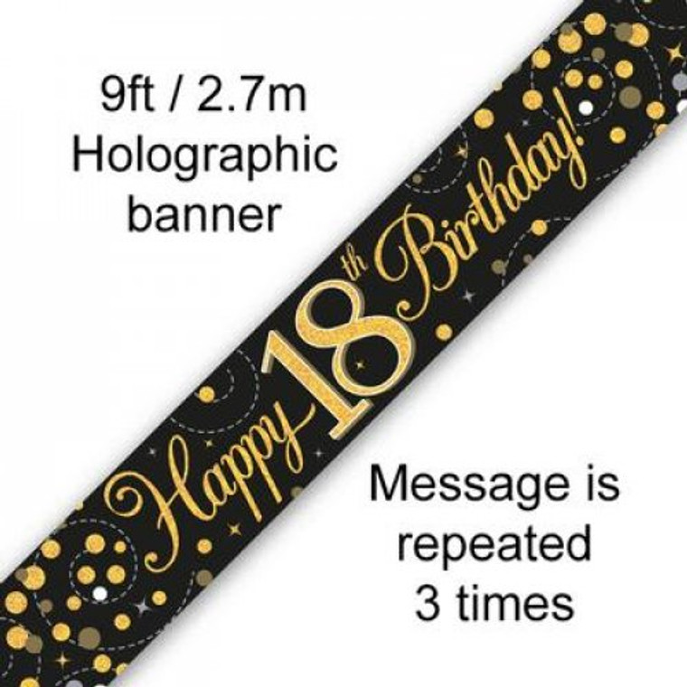 Banner 2.7M Sparklingl Fizz Black & Gold 18